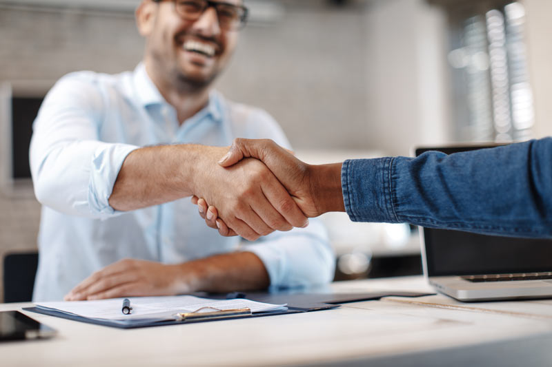 Close up of handshake in the office in Lorain, OH